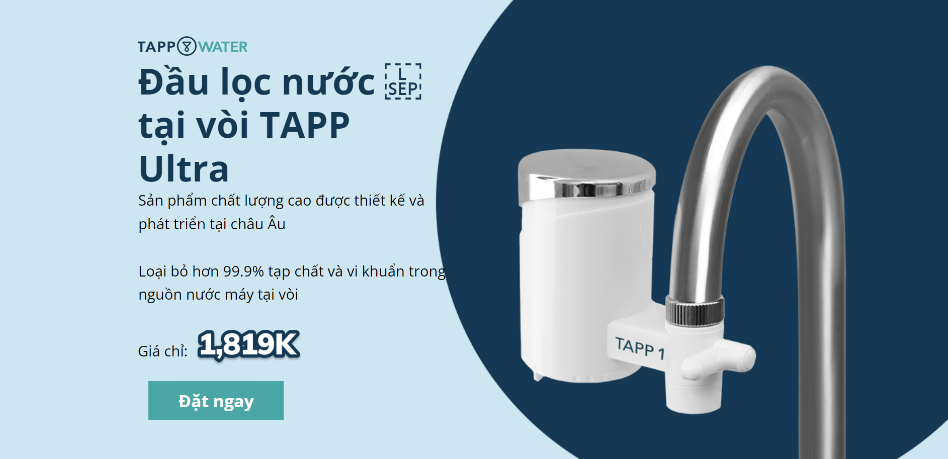 Giá của đầu lọc nước TAPP Ultra 