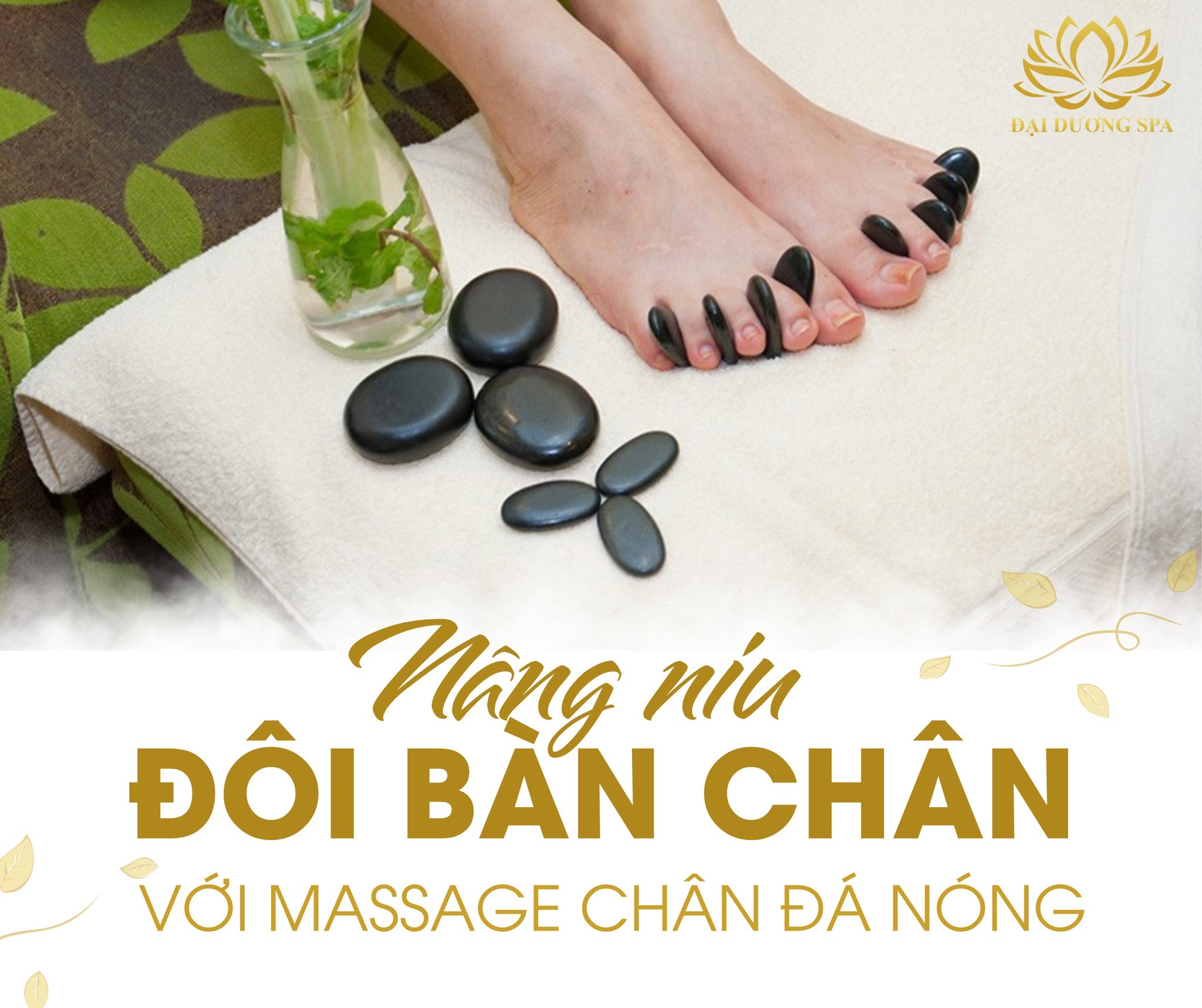 Bài viết quảng cáo massage - Massage chân đá nóng 