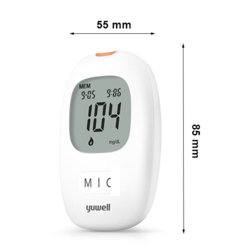 Máy đo đường huyết sử dụng pin cùng thiết kế nhỏ gọn dễ dàng mang theo bất cứ đâu
