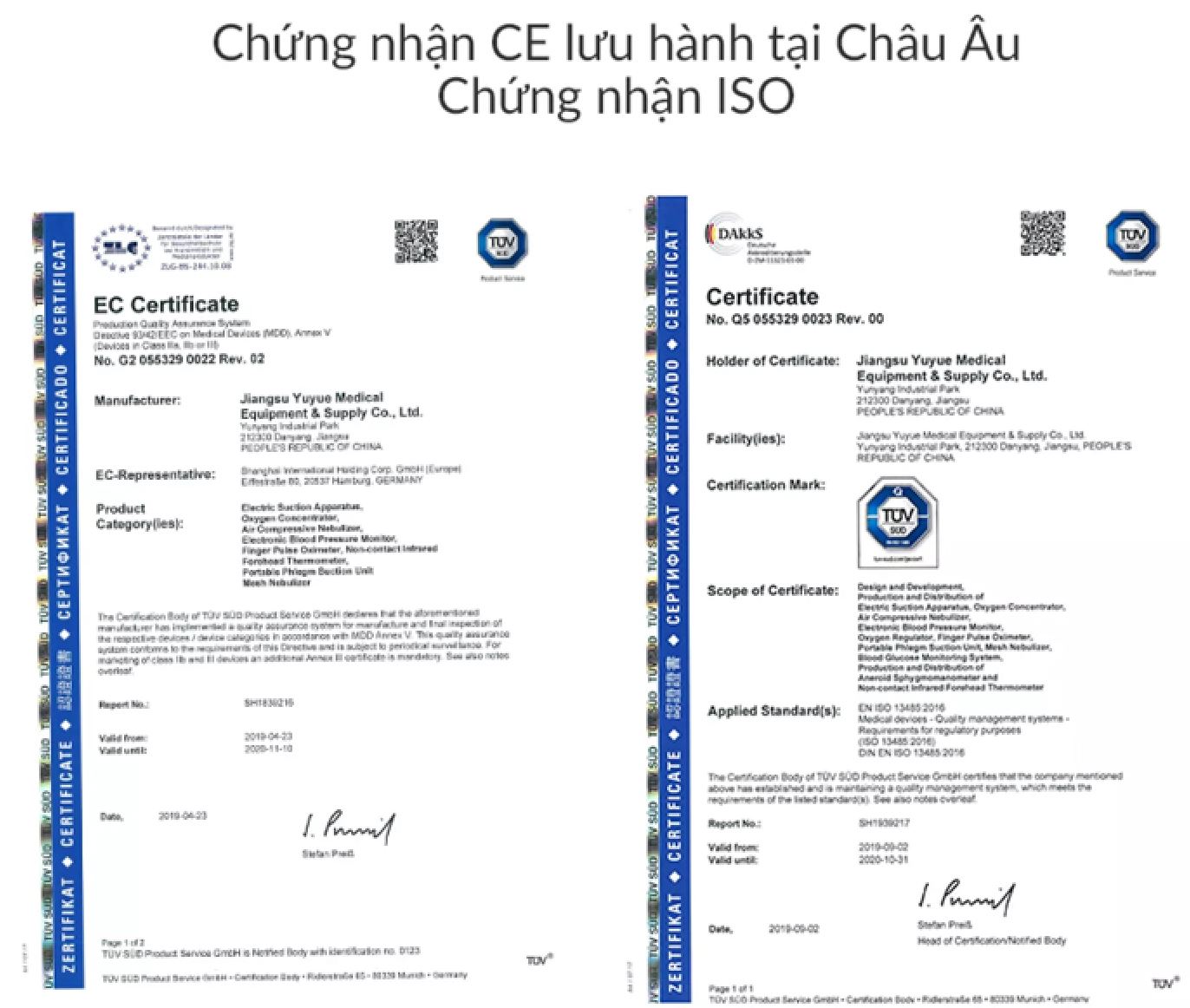 Chứng nhận CE lưu hành tại châu âu chứng nhận ISO